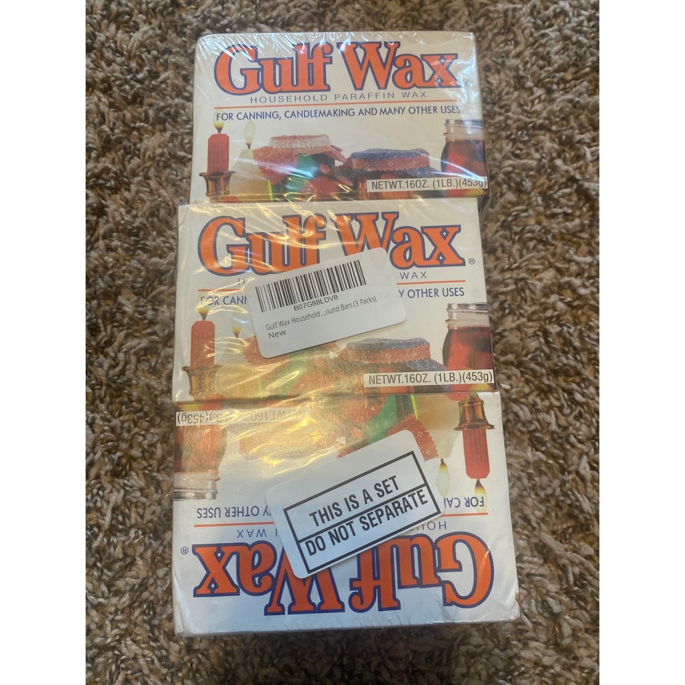 Gulf Wax Household Paraffin Wax 1lb Boxes for Canning and Candlemaking 3 Pack